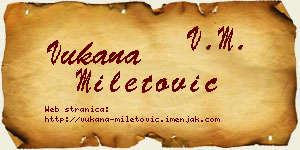 Vukana Miletović vizit kartica